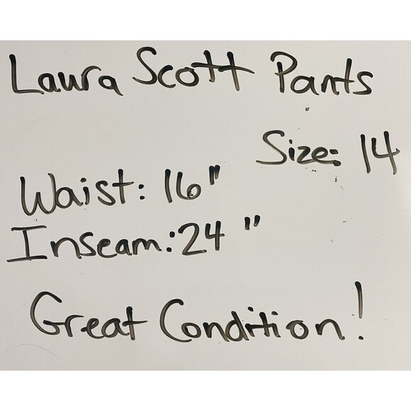 Laura Scott Stretch Waist Sz 14 Beige Pants Tapered Leg Comfort Fit Casual - Picture 6 of 6